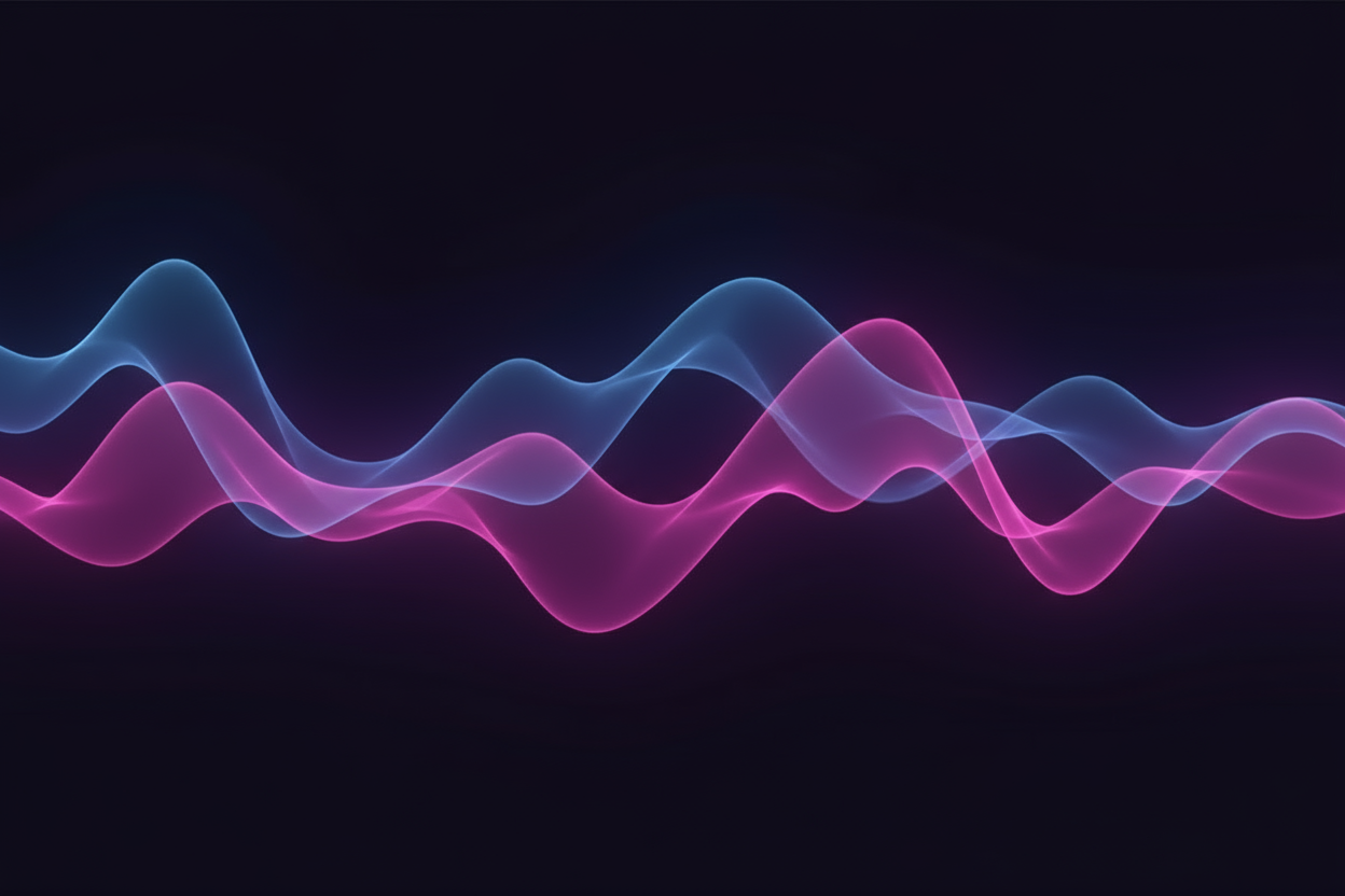 That didn't work, so let's try it another way. Reduce the opacity of the pink trail by 50% and of the blue trail by 50%